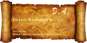 Deics Alexandra névjegykártya